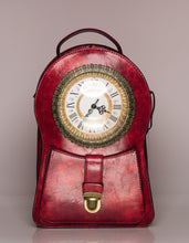 Load image into Gallery viewer, Vintage Real Clock Leather Fashion Handbag, Backpack