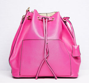 Crossbody Bucket Handbag (Colors: Red, Silver, Pink, Black)