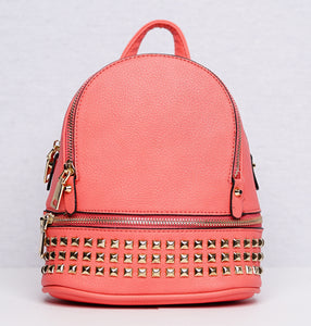 Rock Studded Backpack (coral Or Red)
