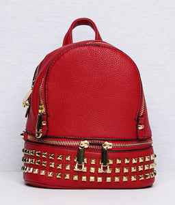 Rock Studded Backpack (coral Or Red)