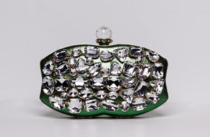 Green Clutch With Rhinestones