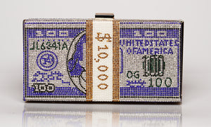 100 Dollar Sparkle Money Clutch (Colors: Gold, Black, Blue)