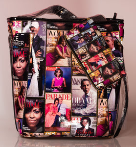 Barack & Michelle Obama Tote With Wallet (Colors: Black & White, Color)