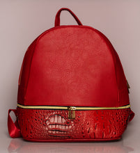 Load image into Gallery viewer, Croc Leather Backpack (Colors: Purple, Red, Black, Brown)
